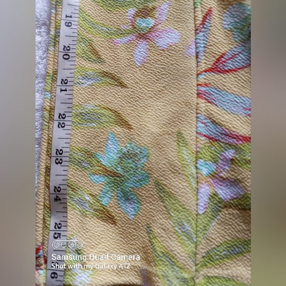 Belted Floral Flow Leg Yellow Pants - Picture 12 of 15